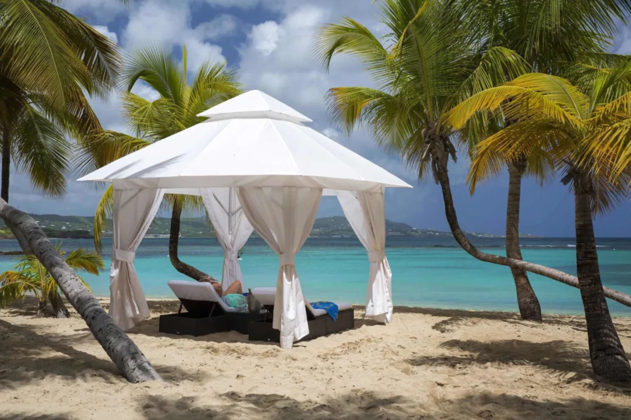 Mermaid Beach cabana at The Buccaneer in St Croix closest Caribbean islands to the U.S.